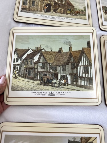 Pimpernel | 6 Old English Inns Cork Placemats Set Vintage | Small Tea Set - Picture 4 of 12