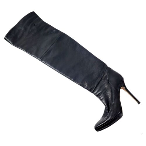 Jimmy Choo London APRIL über dem Knie Stiletto Lederstiefel schwarz 36 EU 5,5 US - Bild 7 von 11