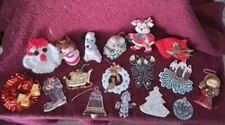 Assorted Vintage Lot Of 17  Christmas Ornaments See Pics For Details/Cute