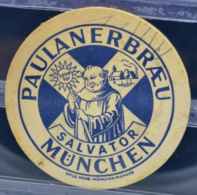 Sous-bock Paulaner Salvator – Munich – Vintage Allemagne – Neuf (jamais Utilisé)