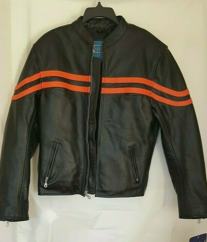 NEW XElement Motorcycle Riding Jacket Black Leather Conceal Size