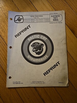 Arctic Cat 1975 Pantera 340 & 440 Illustrated Parts Manual 0185-064