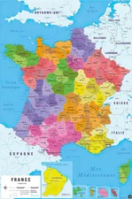 Map Of France - Poster / Print (Republique Francaise - In French)