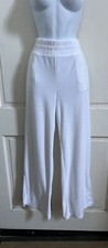 JUICY COUTURE NEW Bright White French Terry Pull On Wide Leg Sweatpants Sz M