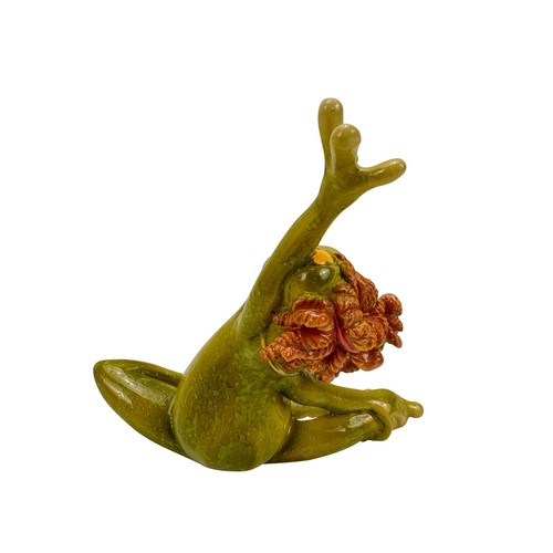 Deko Gartenfiguren YOGA Stretching Frosch für Garten, Terrasse, Heim oder Büro - Bild 4 von 5