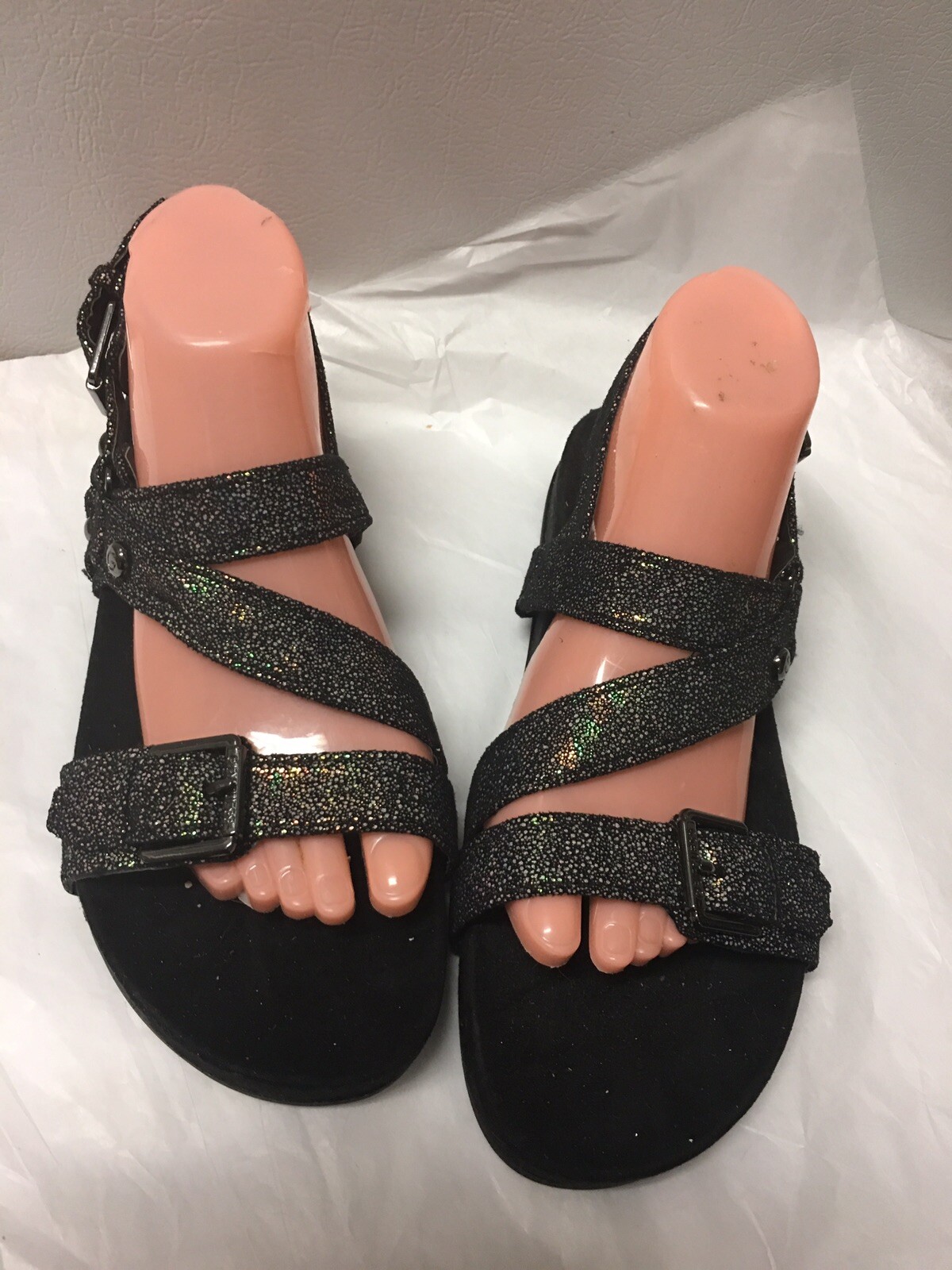 guess black sandals