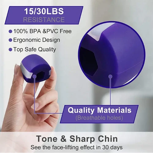 3PCS Jawline Exerciser Mouth Exercise Fitness Ball Neck Face Jaw Trainer Toning