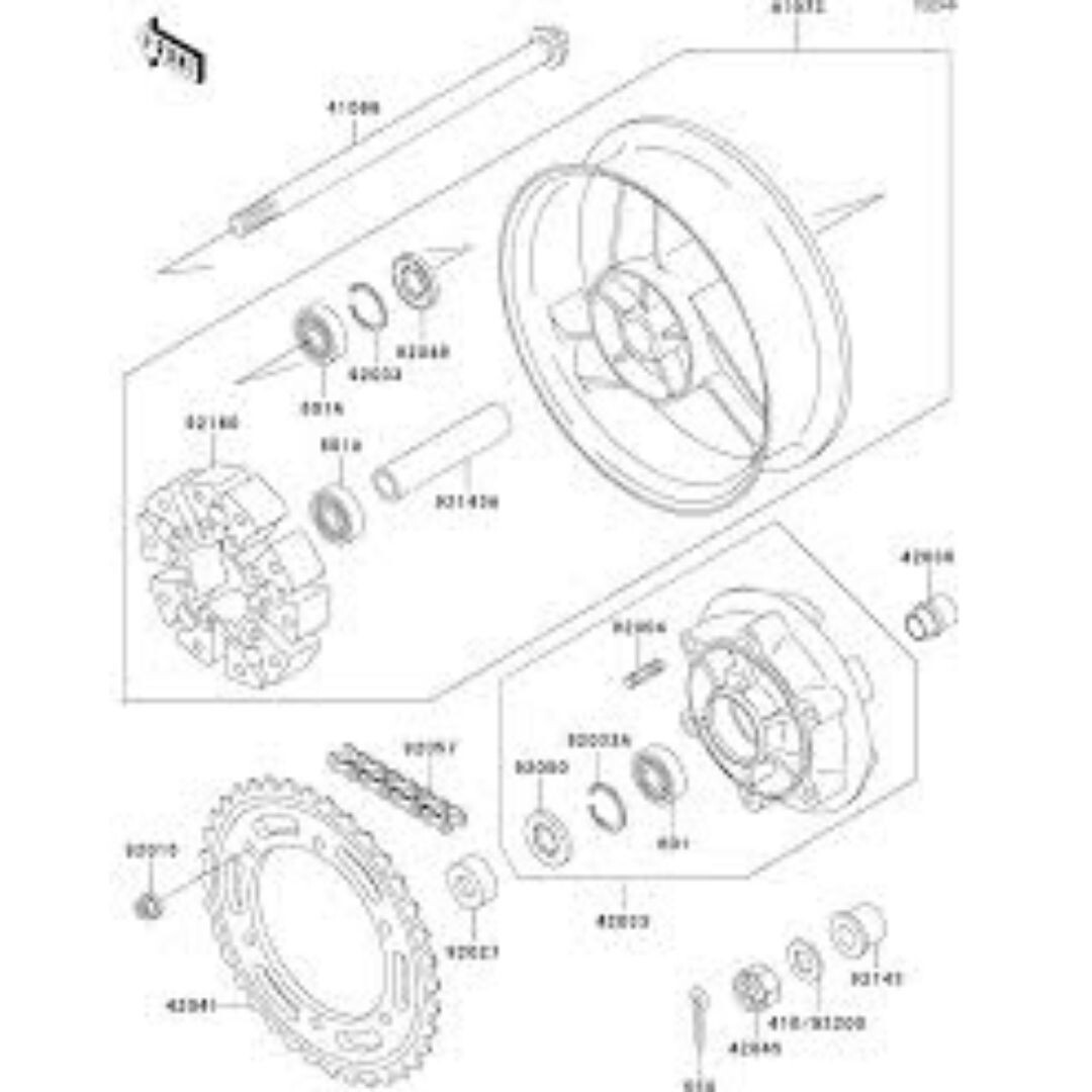 Kawasaki OEM 92160-1911 ZX1100 Ninja ZX-11 ZR1100 Rear Hub Damper