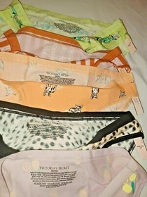 VICTORIA SECRET Sz S Cotton 5-pack Panty Lot Hipster Bikini Dog Floral Women's