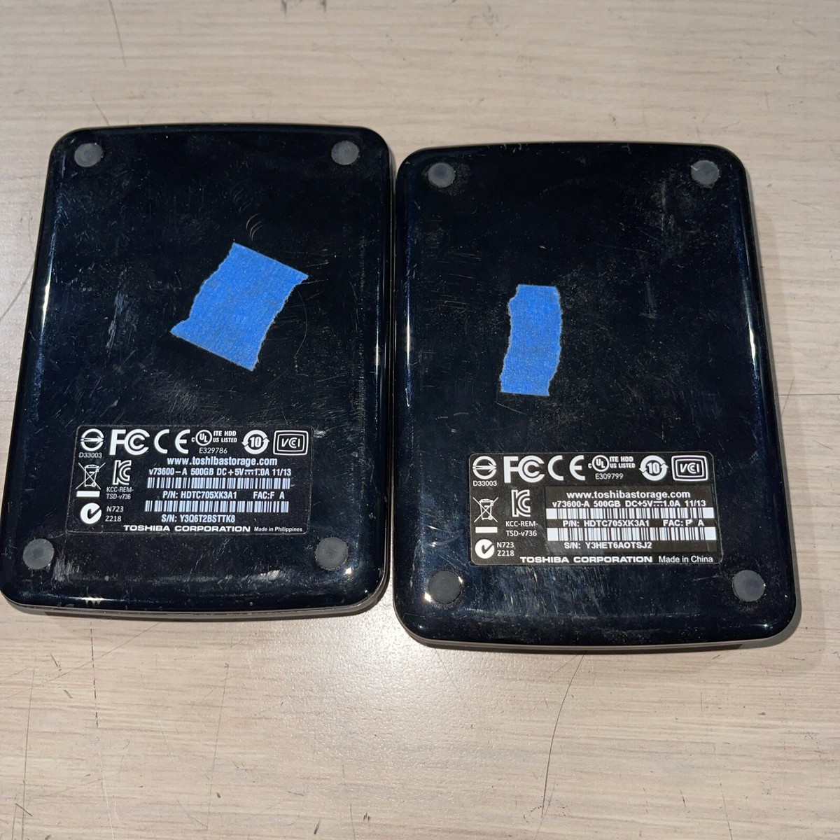 Lot of 2 Toshiba V73600-A Portable 500GB External hard Drive Lot of 2 Toshiba V73600-A Portable 500GB External hard Drive