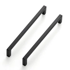 25 Pack Matte Black Cabinet Pulls Slim Kitchen Cabinet Handles 6.3 inch Hole ...