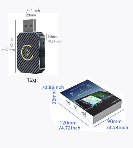 2in1 Wired to Wireless Carplay Adapter Android Auto Connect Box Apple USB Dongle - Picture 7 of 10