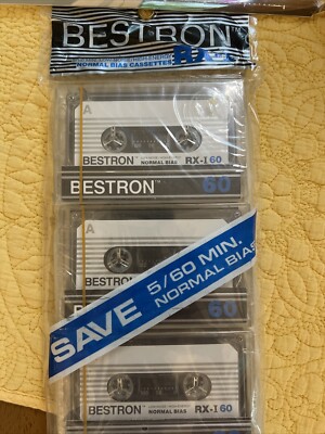 5 Pack Of BESTRON RX-I 60 Audio Cassette Tapes. NOS
