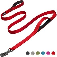 6 FT Heavy Duty Dog Leash with 2 Comfortable Padded Handles Traffic Handle  ...