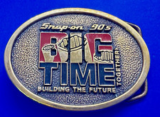 Snap On Tools 90's BIG TIME Building the Future Together Solid Brass Belt Buckle