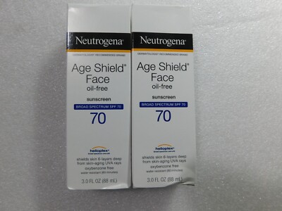 LOT OF 2 NEUTROGEN AGE SHIELD FACE LOTION BROAD SPECTRUM SPF 70 3.0FL 88ML 01/27