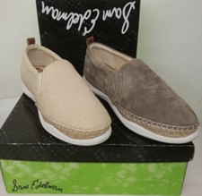 Sam Edelman Kassie Espadrille Slip-Ons Grey suede or Natural metallic weave