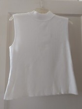 Girls Juniors Laura Scott Large 14- 16 White Sleeveless Turtleneck Shirt