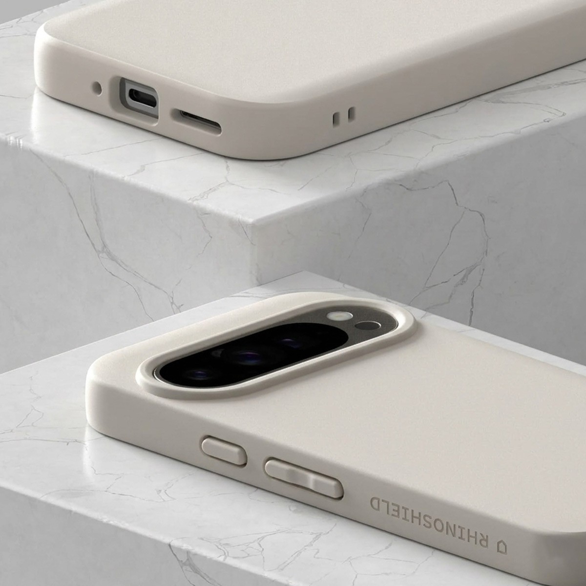 Coque Pixel 10 Pro Rhinoshield SolidX beige antichoc à bords élevés - 3