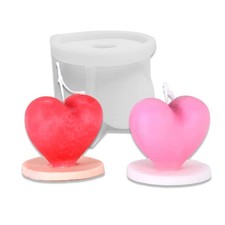 Cestony 3D Love/Heart Shape Silicone Molds for Making Candle Resin Pillar Aro...
