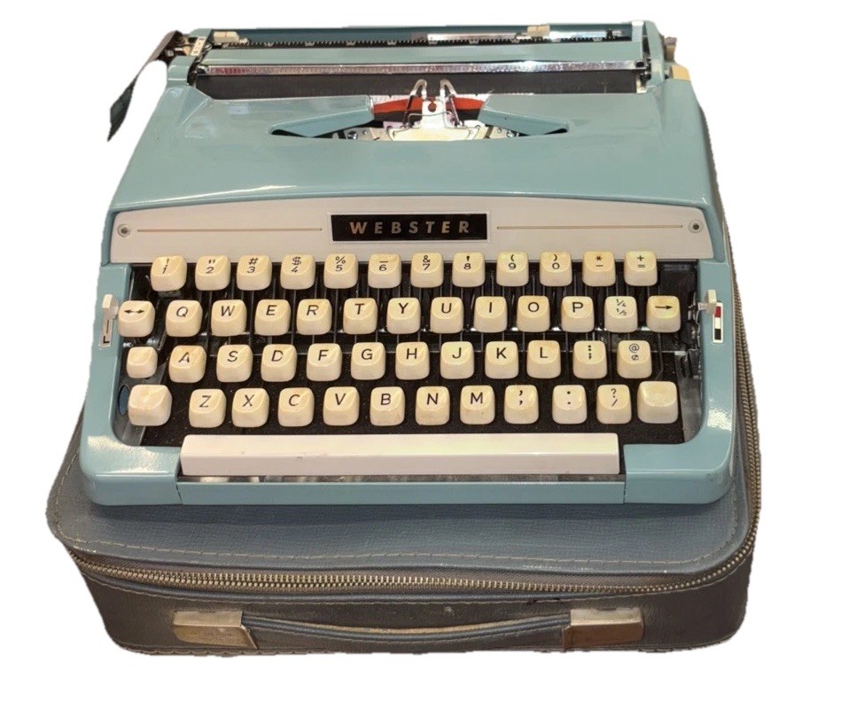 M1286 Vintage 1960s 純銀 WEBSTER レターオープナー Vintage 1960s Brother Webster Portable Typewriter In Original