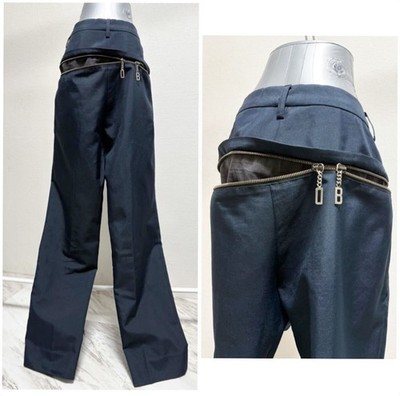 Vintage 1990's-2000's Dirk Bikkembergs Zip-Design Slacks Pants Size L Black