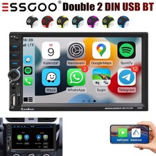 Double 2 Din 7"Car Stereo Apple CarPlay/Android Auto Head Unit USB/Type-C BT SWC