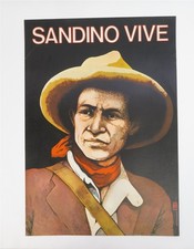 1984 OSPAAAL Poster Commemorating Nicaraguan Augusto C&eacute;sar Sandino Sandino Vive