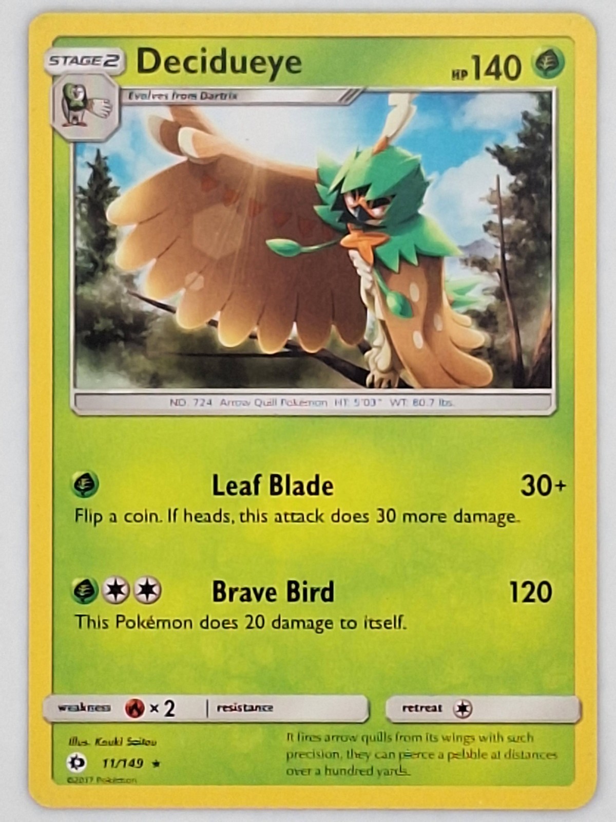 Decidueye 11/149 Pokemon - Sun & Moon MP