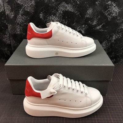 Alexander McQueen Oversized Sneaker White Red Suede Heel Unisex Leather Platform