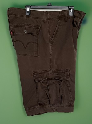 MINT LEVIS 40 BROWN UTILITY BAGGY CARGO SHORTS TRAVEL TECH SKATER