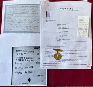 US WW1 Era Derby CT State Service Medal "GEORGE A. WAKEFIELD" w/Research