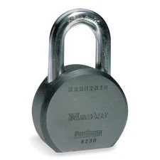 Master Lock 6230N Padlock, Keyed Different, Standard Shackle, Round Steel Body,