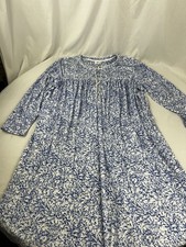 NEW Aria Velour Nightgown Blue Floral Paisley Sleep Dress Grandmacore Large
