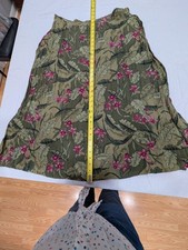 Sag Harbor soft flowing skirt size L green/cranberry 2pockets elastic 100 rayon