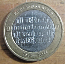 2011 Two Pound Coin King James Bible £2 Coin Circulated
