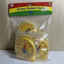Educational Resources, 5", 12 Hour Student Clock, Set of 6, Multi, 211550