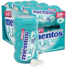 Mentos Pure Fresh Sugar Free Chewing Gum Wintergreen, 50 Ct,Pk of 6.