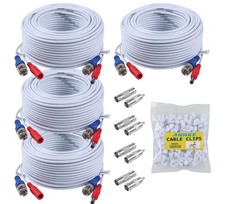 ANNKE 4PCS 100FT 30m Video Power BNC Cable for CCTV Security Camera System White