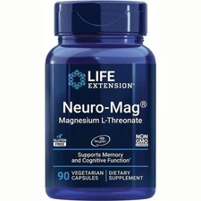 Life Extension Neuro-Mag,Magnesium L-Threonate, 90 Vegetarian Capsules