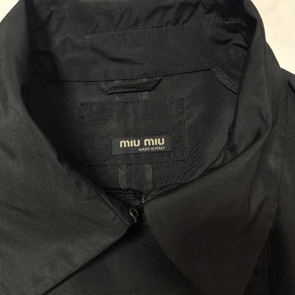 Miu Miu черный Тренч размер 38/M flare дизайн хорошее состояние редкая из Японии- - Изображение 2 из 4