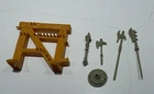 VINTAGE ORIGINAL MOTU HE-MAN MATTEL CASTLE GRAYSKULL WEAPONS RACK LOT