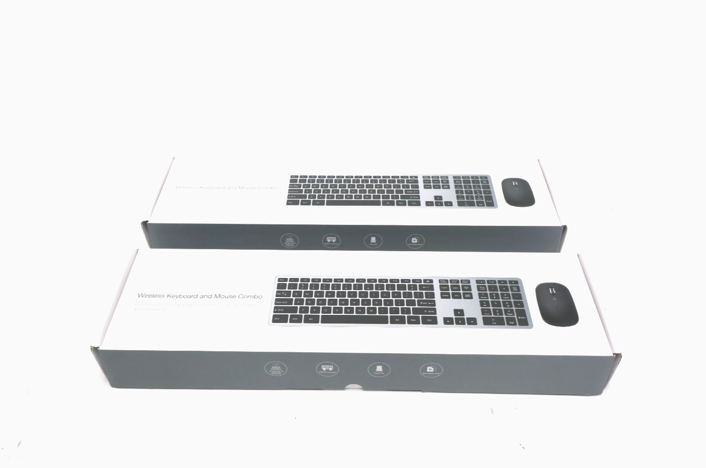 Lot of 2 Wireless Keyboard and Mouse Combo Full-Size Wireles