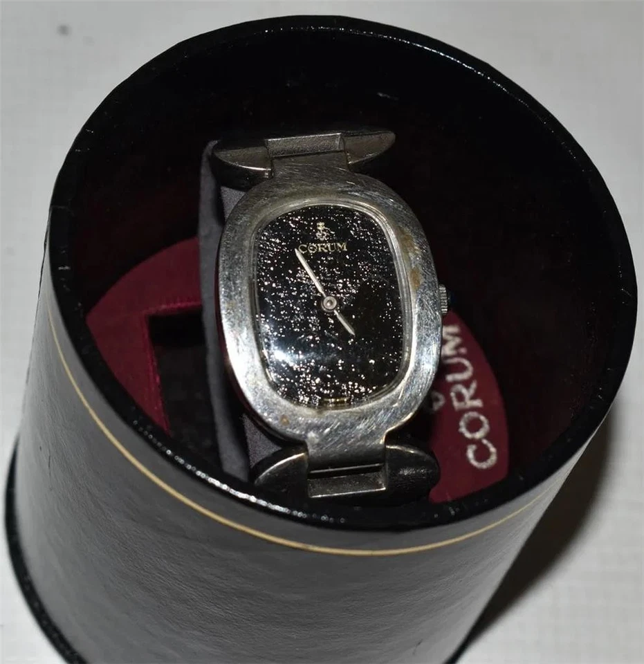 RELOJ BRAZALETE CORUM LOVE BOND CUERDA MANUAL VINTAGE DAMAS 21J PLATA ESTERLINA FUNCIONA Foto 3 de 4
