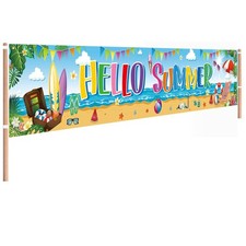 Summer Beach Party Decorations Tropical Hawaiian Luau Outdoor Pool Party Banners