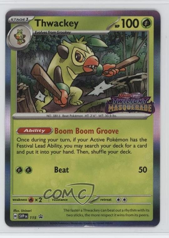Thwackey Holo Pokémon Scarlet & Violet Black Star Promo #115