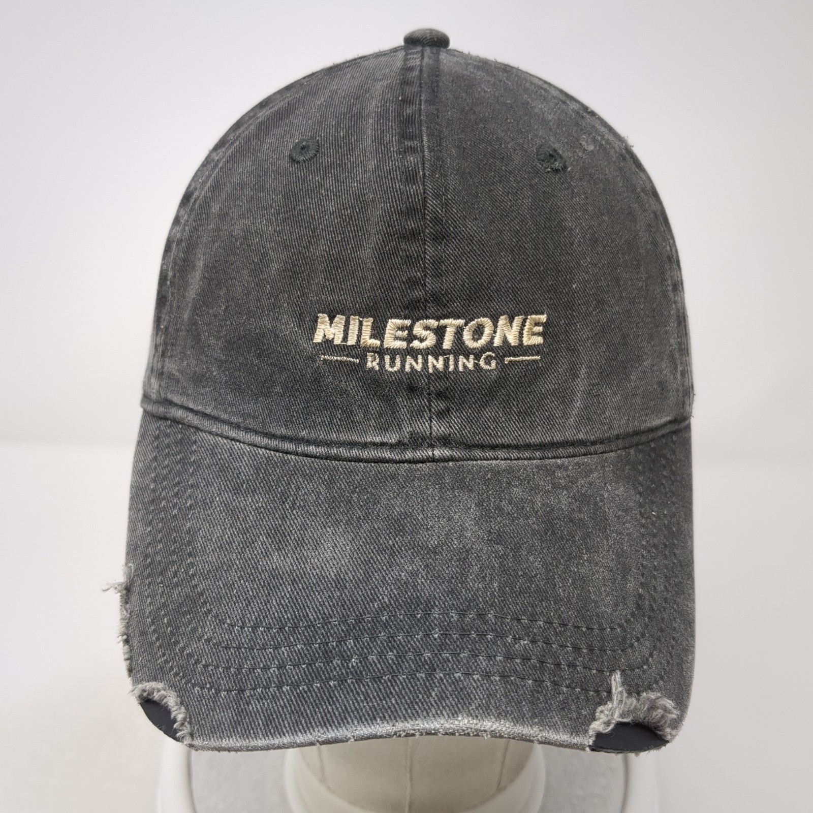 Milestone Running Slideback Baseball Hat Gray One… - image 2