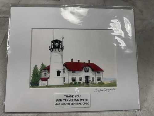 Tyler Poyant Lighthouse Art Print 8x10 Matted Cape Cod Signed AAA Promo Coastal