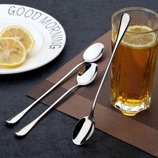 6Pcs Long Handle Iced Tea spoons - Food Grade Stainless Steel - Classic Design
