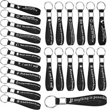24 Pcs Inspirational Keychains Bulk Silicone Motivational Key Chains Apprecia...